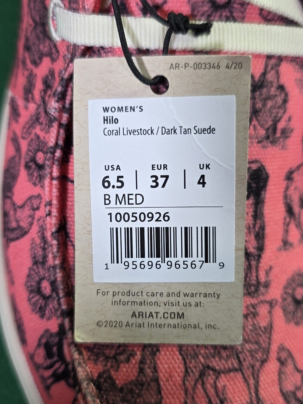NWT Ariat Hilo Coral Livestock Women's sz 6.5 Pink Animal Print Slip-On Loafer - Picture 11 of 12